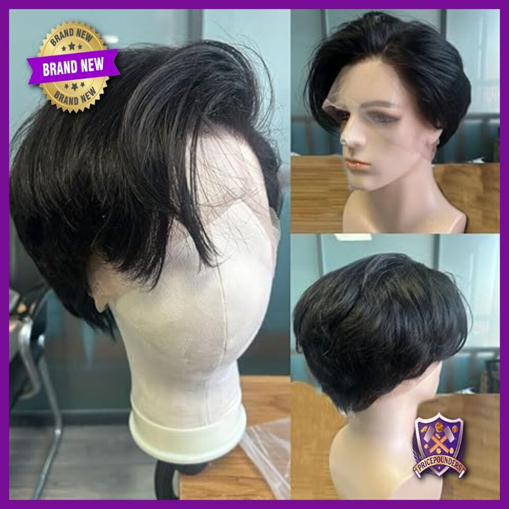 Short Bob Wig Human Hair Full Lace Front Glueless Adjustable Cap